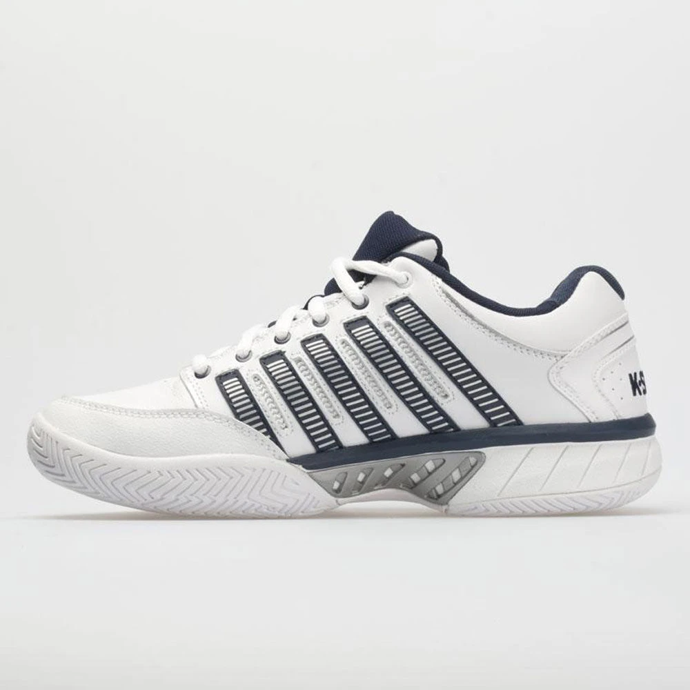 K-Swiss Hypercourt Express Leather Men's White/Navy/Silver 2 K-Swiss Hypercourt Express Leather Men's White/Navy/Silver - Image 2