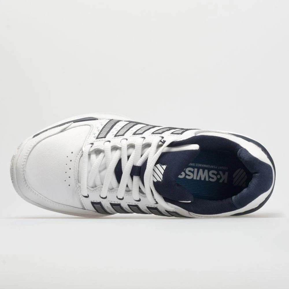 K-Swiss Hypercourt Express Leather Men's White/Navy/Silver 3 K-Swiss Hypercourt Express Leather Men's White/Navy/Silver - Image 3