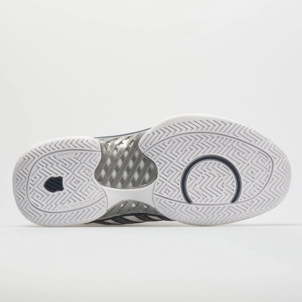 K-Swiss Hypercourt Express Leather Men's White/Navy/Silver 4 K-Swiss Hypercourt Express Leather Men's White/Navy/Silver - Image 4